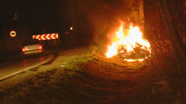 Pożar auta przy Natalińskiej